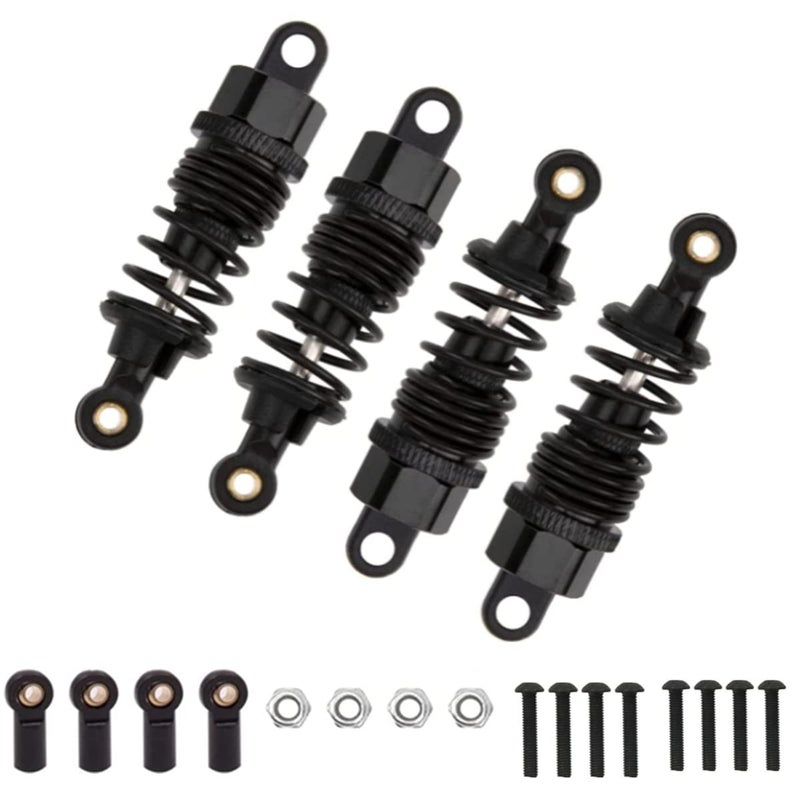 UURCSKY Aluminum RC Shocks Absorbers Damper for Tamiya TT01 Mf-01x 1/10 RC Car Upgrades Parts 4 pcs/set(Black) - Image 3